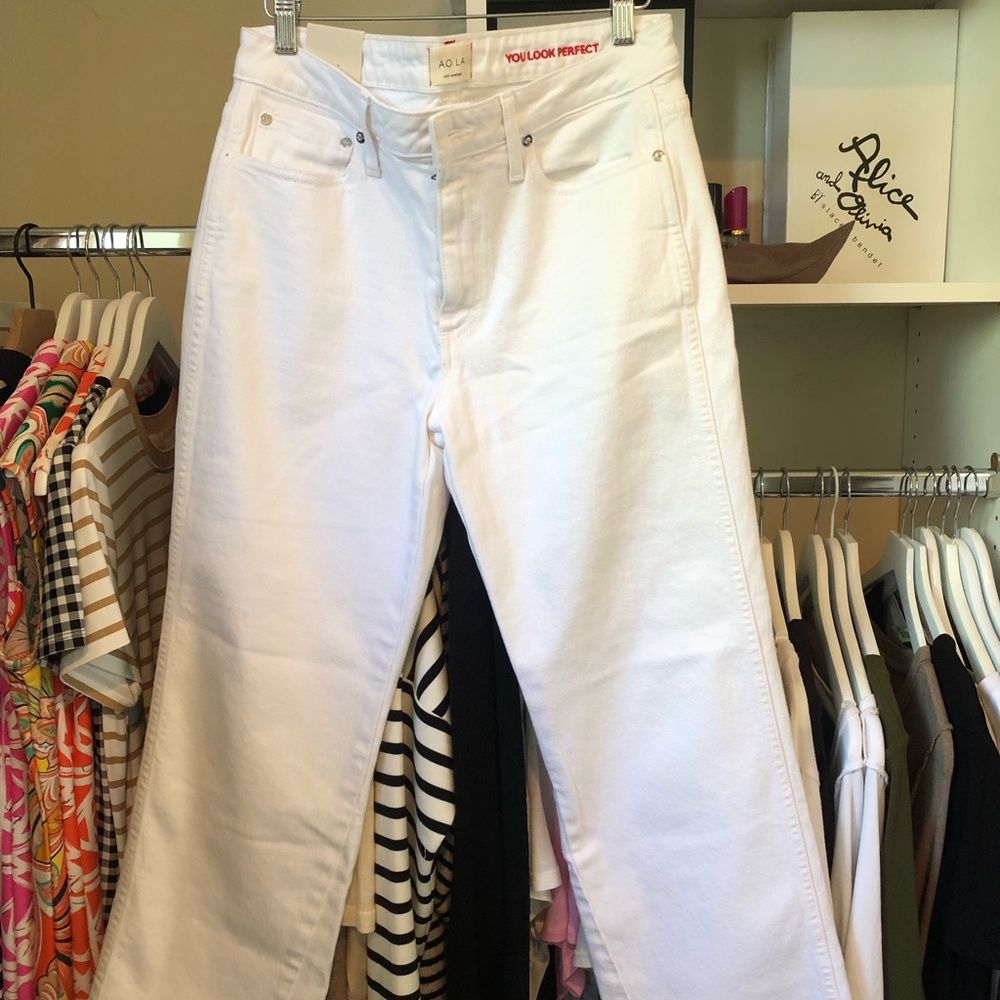 Alice + Olivia White AO LA Flare White Jeans